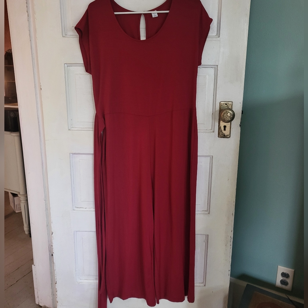 Old Navy Red Knit Jumpsuit Sz M
